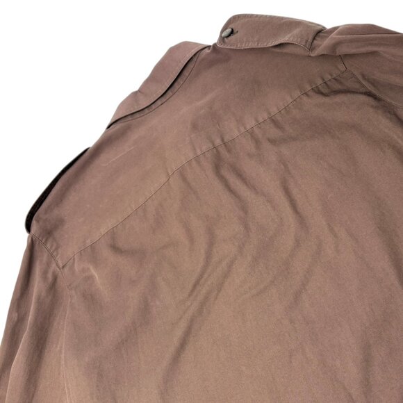 CHANEL Vintage CC Logo Button Up Military Long Sleeve Shirt Brown [106496] - Picture 6 of 12